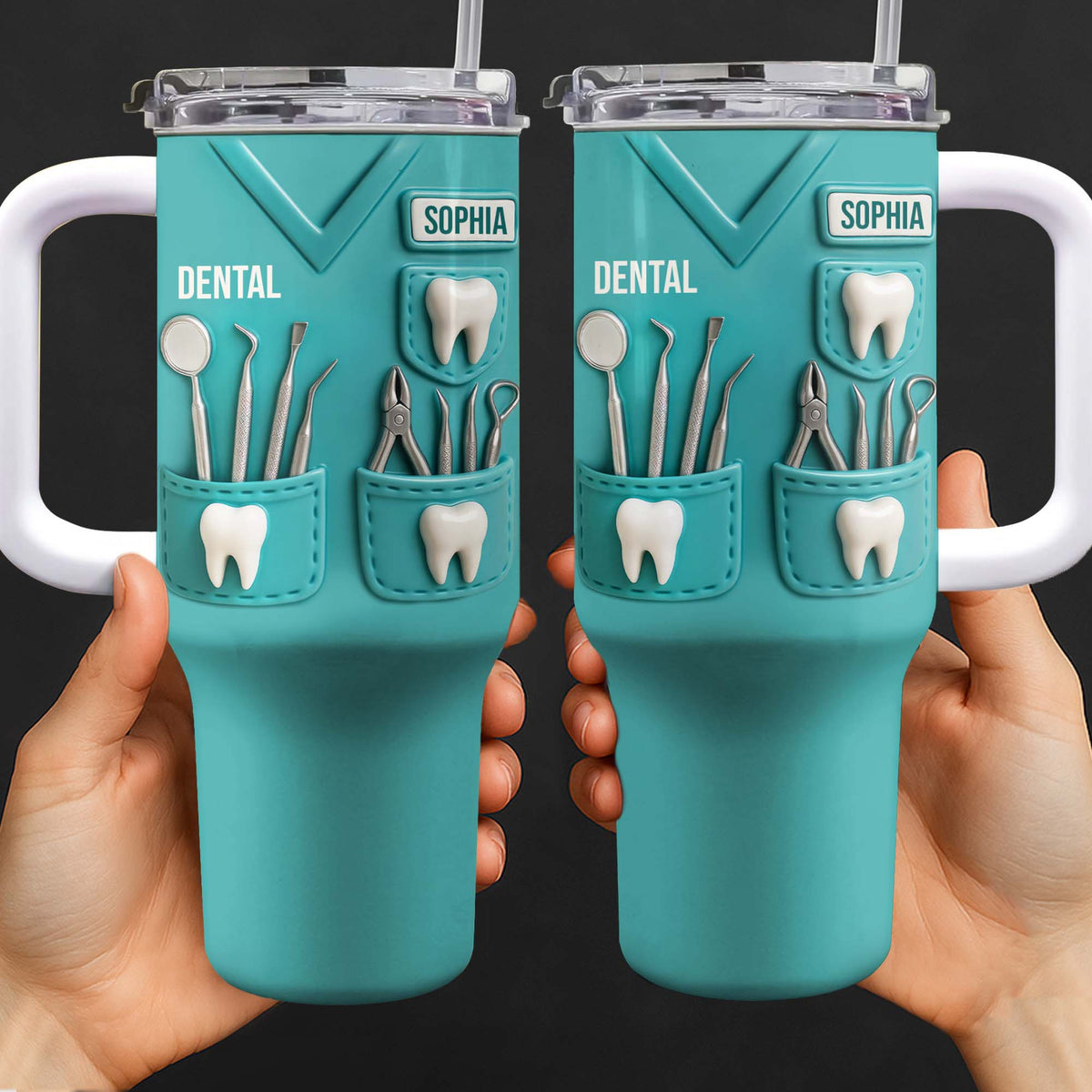 Celebrate Your Passion For Dentistry With Essential Tools - Personalized 40oz Tumbler With Straw - GRAD307_TBS