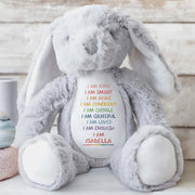 I Am Kind, I Am Smart, I Am Brave, Stuffed Bunny - Personalized Stuffed Bunny - GRK017_BUN