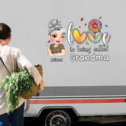 Love Is Being Called Grandma Heart and Flowers Design - Personalized Decor Decal - GRM048_STIK