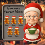 Celebrate Festive Season With Grandma And Gingerbread Cookies - Personalized Custom Wood Ornament, Custom Shaped - GRM104_WDO