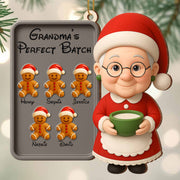 Celebrate Festive Season With Grandma And Gingerbread Cookies - Personalized Custom Wood Ornament, Custom Shaped - GRM104_WDO