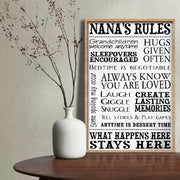 Nana's Rules Grandchildren Welcome Anytime Hugs Given Often Typography Poster - Personalized Custom Vertical Poster - GRM130_VPOS