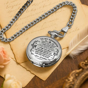 To My Grandson, Believe In Yourself With Elegant Flourishes - Personalized Silver Plated Pocket Watch - GSN001_SWATCH