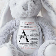 To My Grandson, Never forget that I LOVE YOU, Stuffed Bunny - Personalized Stuffed Bunny - GSN002_BUN