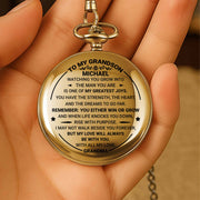 To My Grandson, Watching You Grow, Love From Grandma - Personalized Custom Pocket Watch - GSN002_GWATCH