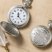 To My Grandson Never Forget How Much I Love You - Personalized Silver Plated Pocket Watch - GSN009_SWATCH