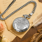 To My Grandson Never Forget How Much I Love You - Personalized Silver Plated Pocket Watch - GSN009_SWATCH