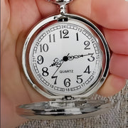 To My Grandson Never Forget How Much I Love You - Personalized Silver Plated Pocket Watch - GSN009_SWATCH