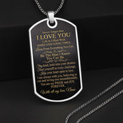 To My Grandson Custom Split Initial Monogram Name - Personalized Custom Dog Tag Necklace - GSN070_DTNECK