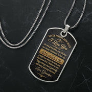 To My Grandson Never Forget How Much I Love You Golden Alphabet Letters - Personalized Custom Dog Tag Necklace - GSN092_DTNECK