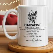 Hairapist Scissor Wielding Miracle Working Creative Genius Flower Scissors Comb - Personalized Custom Coffee Mug - HAIR019_MG
