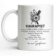 Hairapist Scissor Wielding Miracle Working Creative Genius Flower Scissors Comb - Personalized Custom Coffee Mug - HAIR019_MG