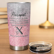 Hairapist Scissor Wielding Miracle Working Hair Stylist Tools Glitter Design - Personalized Custom Stainless Steel Tumbler 20oz 30oz - HAIR063_TB