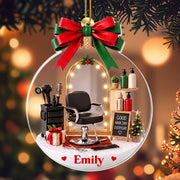 Good Hair Day Everyday With Salon Chair And Hairdresser Tools - Personalized Custom Acrylic Ornament, Christmas Gift - HAIR172_ACO