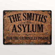 For The Criminally Insane Vintage Sign - Personalized Metal Sign - HALW016_MSIGN