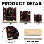 Vampire's Hidden Lair Of The Undead With Gothic Suit And Coffin - Personalized Custom 2-Layer Wood Plaque With Flat Base - HALW113_WPLA