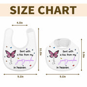 Sent With A Kiss From Great Grandma, Butterflies Design - Personalized Baby Bib - HME227_BBB