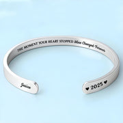 The Moment Your Heart Stopped, Heart Cuff Bracelet - Personalized Custom Bracelet Cuff - HME348_BCUF