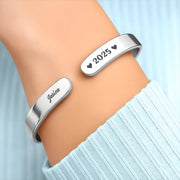 The Moment Your Heart Stopped, Heart Cuff Bracelet - Personalized Custom Bracelet Cuff - HME348_BCUF