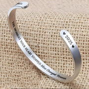 The Moment Your Heart Stopped, Heart Cuff Bracelet - Personalized Custom Bracelet Cuff - HME348_BCUF