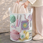 Yarn Love Crochet Hooks And Yarn Balls Organizing Basket - Personalized Basket - HOB007_BASK