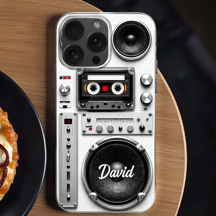 Retro Boombox Vibes For The Ultimate Music Lover Cassette Speaker Design - Personalized Clear Phone Case - HOB155_PHC