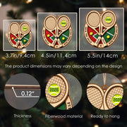 Deck The Halls With Tennis Balls Rackets And Court - Personalized Custom Wood Ornament, Custom Shaped - HOB373_WDO