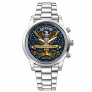 United States Of America Anniversary Eagle And Liberty Bell - Personalized Custom Men's Watch - INDE458_CUMWA
