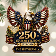 Years Of Freedom We The People Patriot Eagle Family - Personalized Custom Acrylic Ornament, Christmas Gift - INDE663_ACO