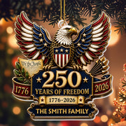 Years Of Freedom We The People Patriot Eagle Family - Personalized Custom Acrylic Ornament, Christmas Gift - INDE663_ACO