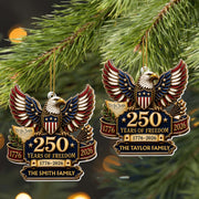 Years Of Freedom We The People Patriot Eagle Family - Personalized Custom Acrylic Ornament, Christmas Gift - INDE663_ACO