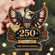 Years Of Freedom We The People Patriot Eagle Family - Personalized Custom Acrylic Ornament, Christmas Gift - INDE663_ACO