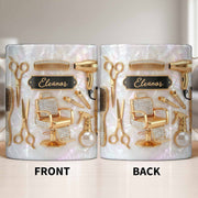 Master of Style Gold Salon Chair Scissors and Professional Hair Artistry - Personalized Custom Coffee Mug - JBS132_MG
