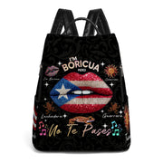 I'm Boricua. Pero No Te Pases - Personalized Custom Leather BackPack - LA011_BP
