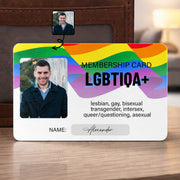 Membership Card LGBTIQA Plus Rainbow Flag Personalized Photo - Personalized Aluminum Wallet Card - LPRIDE010_ALCA