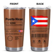 Puerto Rican Nutrition Facts - Personalized Custom Stainless Steel Tumbler 20oz 30oz - LA037_TB