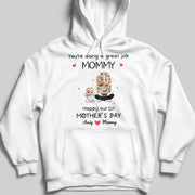 You're Doing A Great Job Mommy, Happy Our 1st Mother's Day, Mother and Baby - Personalized Custom Unisex T-shirt, Hoodie - MOM083_WBAS