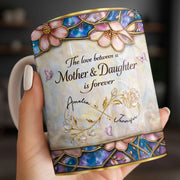 The Love Between A Mother And Daughter Is Forever Flowers And Butterflies - Personalized Custom Coffee Mug - MOM196_MG