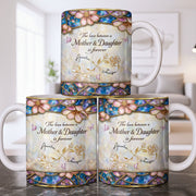The Love Between A Mother And Daughter Is Forever Flowers And Butterflies - Personalized Custom Coffee Mug - MOM196_MG