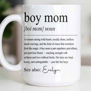 Boy Mom Raising Wild Hearts Dictionary Definition Typography - Personalized Custom Coffee Mug - MOM295_MG