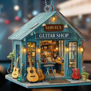 My Guitar Shop Musical Instruments Design - Personalized Custom Wood Ornament, Car Hanging Ornament - MUSIC007_WCA