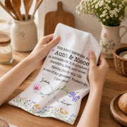 The Bond Between An Aunt And Niece Unbreakable Floral Birth Month Flowers - Personalized Kitchen Towel - NCE022_TOWL