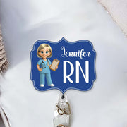 Custom Cheerful Cartoon Nurse Badge Reel - Custom Acrylic Badge Reel - NUR014_AREEL