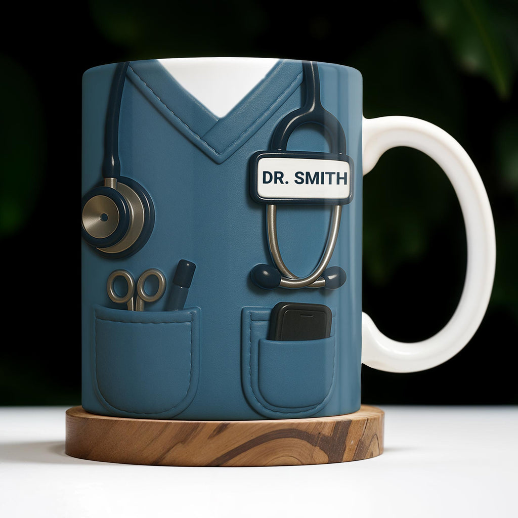 Celebrate Your Favorite Doctor, Stethoscope And Medical Uniform - Personalized Custom Coffee Mug - NUR022_MG