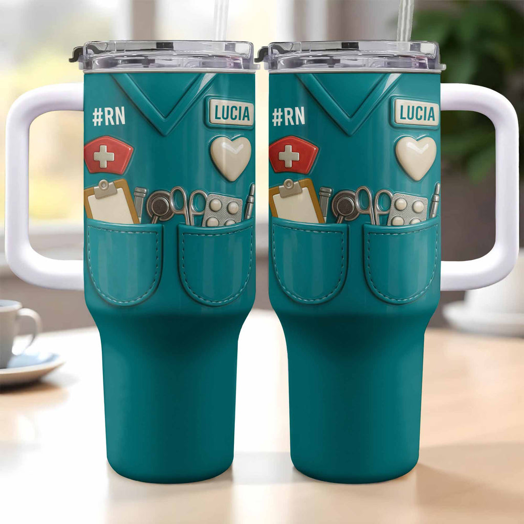 Celebrate Your Favorite Nurse With Nursing Tools - Personalized 40oz Tumbler With Straw - NUR035_TBS