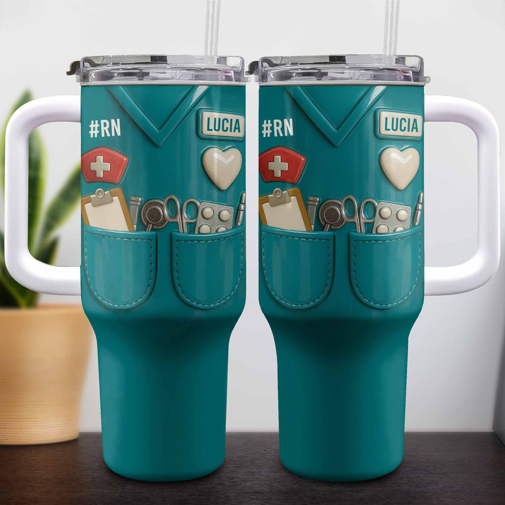 Celebrate Your Favorite Nurse With Nursing Tools - Personalized 40oz Tumbler With Straw - NUR035_TBS