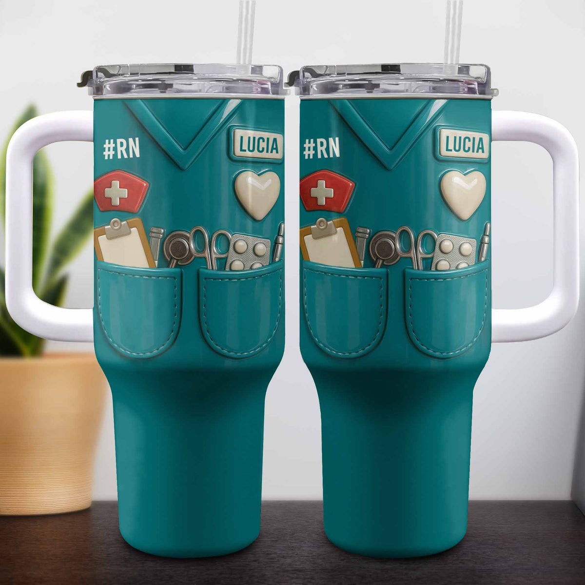 Celebrate Your Favorite Nurse With Nursing Tools - Personalized 40oz Tumbler With Straw - NUR035_TBS