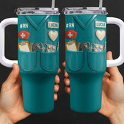 Celebrate Your Favorite Nurse With Nursing Tools - Personalized 40oz Tumbler With Straw - NUR035_TBS