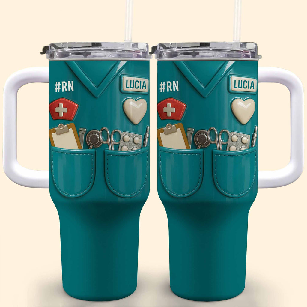 Celebrate Your Favorite Nurse With Nursing Tools - Personalized 40oz Tumbler With Straw - NUR035_TBS