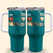 Celebrate Your Favorite Nurse With Nursing Tools - Personalized 40oz Tumbler With Straw - NUR035_TBS